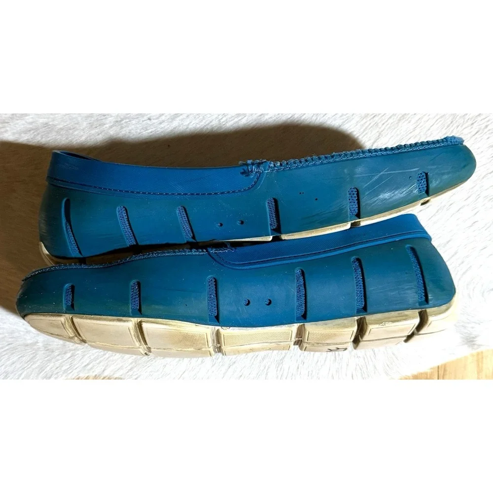 Swims Striped Venetian Loafers Boat Shoe Water Moccasin Men's SlipOn Size 9 Blue